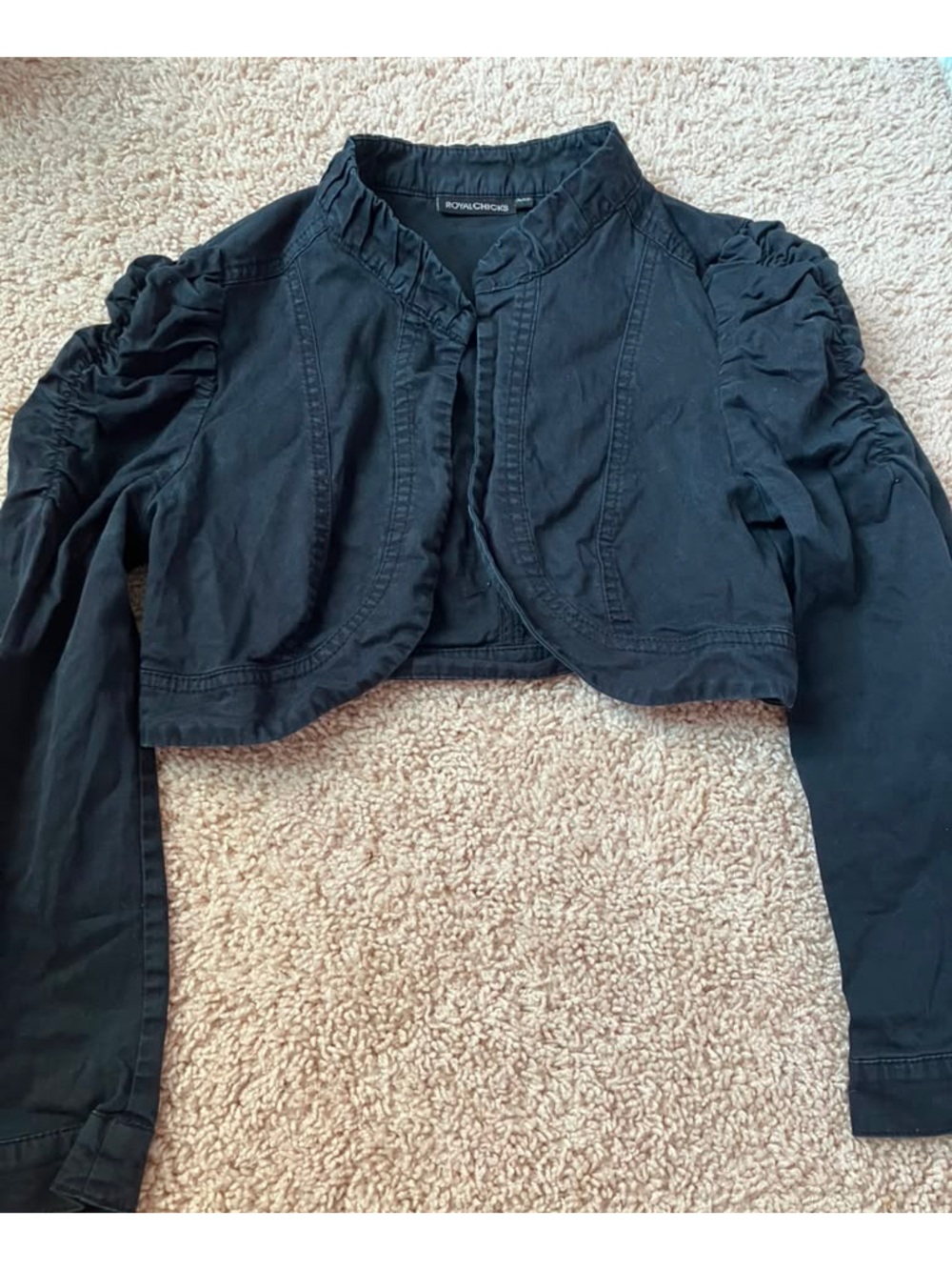 RoyalChicks Black Cropped Jacket - Casual Lightweight Layer